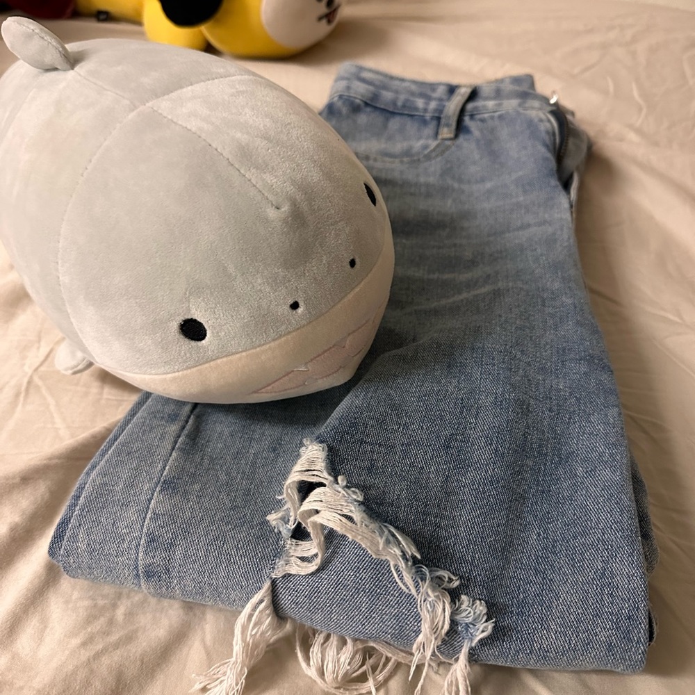 light blue denim jeans